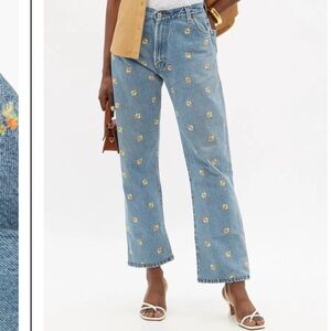 RE/DONE X Levi's 70s Floral-Embroidered Upcycled Jeans 25